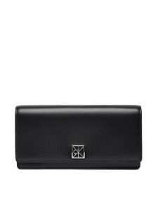 Calvin Klein Portfel Emblem Hw Long Bifold LV04F1098G Czarny. Czarne portfele Calvin Klein, bez wzorów, ze skóry. Za 349,99 zł.