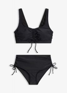 Bikini bustier z troczkami (komplet 2 cz.). Niebieskie bikini bonprix, bez wzorów. Za 97,99 zł.