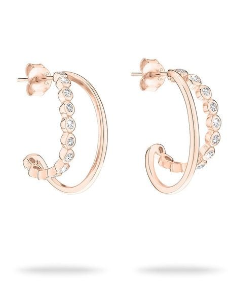 Tamaris Srebrne kolczyki-półkreole z cyrkoniami rozmiar: onesize. Szare kolczyki Tamaris, z cyrkonią, srebrne. Za 135,17 zł.