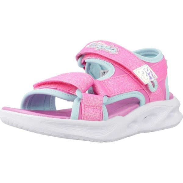 Sandały SKECHERS SOLA GLOW SANDAL Rose. Czerwone sandały Skechers, bez wzorów, z syntetyku, bez obcasa, bez zapięcia. Za 217,99 zł.
