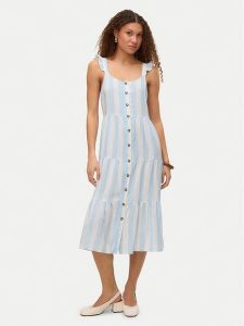 Vero Moda Sukienka letnia Linn 10322614 Błękitny Regular Fit. Niebieskie kombinezony Vero Moda, na lato, l, bez wzorów, z wiskozy, bez kołnierzyka, bez ramiączek. Za 129,99 zł.