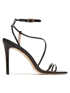 Marciano Guess Sandały 5YGZ35 7231A Czarny. Czarne sandały Marciano Guess, z aplikacjami, z lakierowanej skóry, bez obcasa, na szpilce, bez zapięcia. Za 594,00 zł.