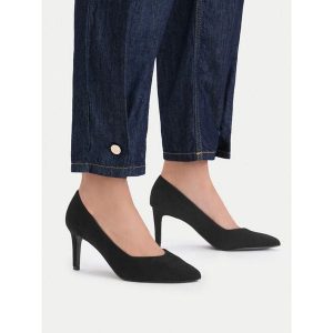 Szpilki JENNY. Czarne szpilki Jenny, bez wzorów, bez obcasa. Za 119,99 zł.