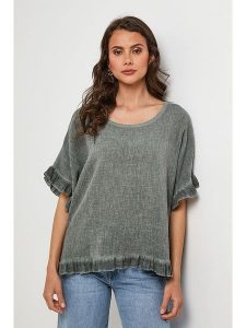 Lin Passion Bluzka w kolorze khaki rozmiar: 40/42. Brązowe bluzki Lin Passion, bez wzorów, klasyczne, bez kołnierzyka, bez ramiączek. Za 127,35 zł.
