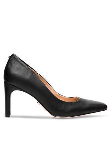 Nine West Czółenka 905901 Czarny. Czarne czółenka Nine West, bez wzorów, z syntetyku, bez obcasa, bez zapięcia. Za 153,99 zł.