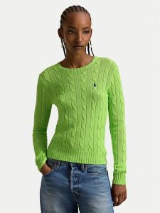 Polo Ralph Lauren Sweter 211971869504 Zielony Slim Fit. Zielone swetry klasyczne Polo Ralph Lauren, s, z bawełny, bez kołnierzyka. Za 589,99 zł.
