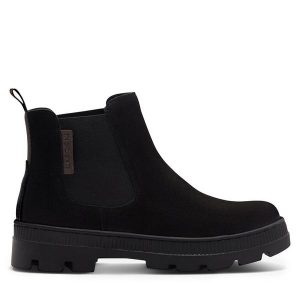Botki Lasocki. Czarne botki Lasocki, bez wzorów, bez obcasa, na płaskiej podeszwie, bez zapięcia. Za 219,99 zł.