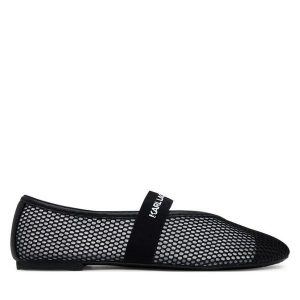 Baleriny KARL LAGERFELD. Czarne balerinki KARL LAGERFELD, bez wzorów, bez obcasa, bez zapięcia. Za 449,99 zł.