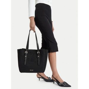 Torebka Nine West. Czarne shopper bag Nine West, bez wzorów, bez dodatków. Za 329,99 zł.