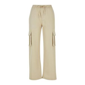 Spodnie Cargo Damskie Wiskoza Prosta Nogawka. Czarne spodnie dresowe Urban Classics, m, bez wzorów, z wiskozy. Za 222,99 zł.