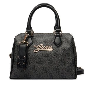 Torebka Guess. Czarne kuferki Guess, z aplikacjami, bez dodatków. Za 289,99 zł.
