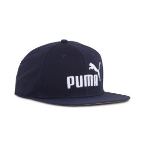 Czapka z płaskim daszkiem z logo logo No. 1 ESS PUMA Navy Blue. Białe czapki Puma, bez wzorów, sportowe. Za 89,00 zł.
