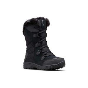 Buty turystyczne zimowe śniegowce damskie, Ice Maiden II. Czarne buty trekkingowe Columbia, z materiału, bez zapięcia. Za 491,00 zł.