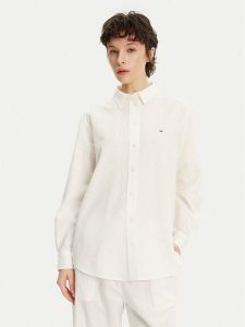Tommy Jeans Koszula DW0DW20292 Écru Relaxed Fit. Koszule Tommy Jeans, xs, bez wzorów, z bawełny, bez kołnierzyka, bez ramiączek. Za 239,99 zł.