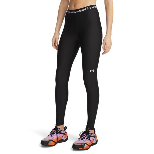 Legginsy fitness damskie Under Armour HeatGear. Czarne legginsy Under Armour, bez wzorów, z materiału. Za 199,99 zł.