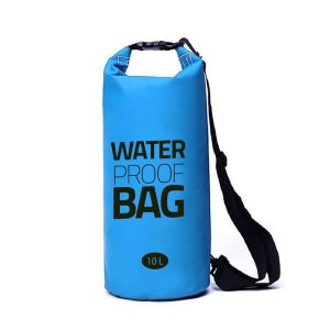 Dry Bag - wodoodporna torba 10 l - niebieska - 17x46 cm - duffel bag. Niebieskie torby podróżne i sportowe EUROCATCH, bez wzorów, z materiału. Za 109,99 zł.