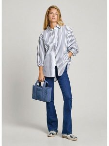 Pepe Jeans Koszula "Artemisa" w kolorze niebiesko-białym rozmiar: L. Białe koszule Pepe Jeans, l, bez wzorów, z bawełny, bez kołnierzyka, bez ramiączek. Za 245,96 zł.