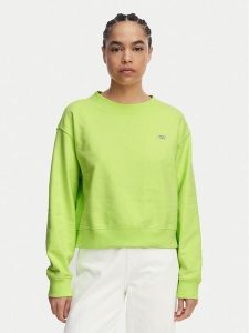 Tommy Jeans Bluza Athleisure Metallic DW0DW22996 Zielony jasny Relaxed Fit. Zielone bluzy Tommy Jeans, m, bez wzorów, z bawełny, bez kaptura. Za 368,99 zł.