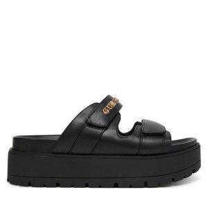 Klapki Guess. Czarne klapki Guess, z aplikacjami, bez obcasa. Za 479,99 zł.