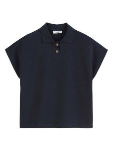 Marc O´Polo Koszulka polo w kolorze granatowym rozmiar: M. Niebieskie bluzki m, bez wzorów, z bawełny, bez kołnierzyka, bez ramiączek. Za 127,35 zł.