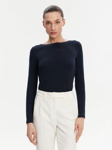 Tom Tailor Bluzka 1046003 Granatowy Regular Fit. Niebieskie bluzki Tom Tailor, xl, bez wzorów, bez kołnierzyka, bez ramiączek. Za 79,99 zł.