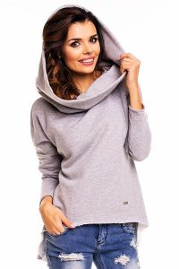 Szara Nietuzinkowa Bluza z Dużym Kapturem. Szare bluzy Awama, l, bez wzorów, z bawełny. Za 176,90 zł.
