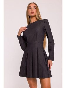 Made of emotion Sukienka w kolorze antracytowym rozmiar: M. Czarne sukienki Made Of Emotion, m, bez wzorów, bez kołnierzyka, bez ramiączek, mini. Za 278,45 zł.