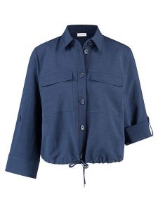 Gerry Weber Bluzka w kolorze granatowym rozmiar: 40. Niebieskie bluzki Gerry Weber, bez wzorów, bez kołnierzyka, bez ramiączek. Za 198,56 zł.