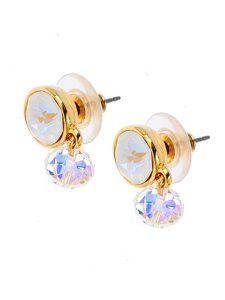 Otazu Pozłacane kolczyki-wkrętki z kryształami Swarovski rozmiar: onesize. Żółte kolczyki Otazu, z kryształem, pozłacane. Za 69,99 zł.