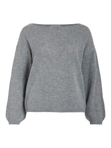 Vila Sweter "Viluka" w kolorze szarym rozmiar: L. Szare swetry oversize Vila, l, bez wzorów, bez ramiączek. Za 118,01 zł.