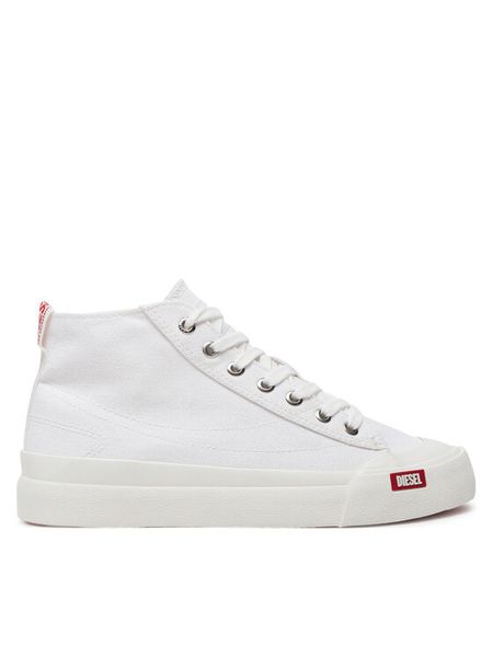 Diesel Trampki S-Athos Mid W Y03334 P2994 H7528 Biały. Białe trampki Diesel, bez wzorów, z materiału, bez zapięcia. Za 449,99 zł.