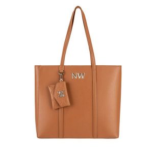 Torebka Nine West. Brązowe shopper bag Nine West, bez wzorów, bez dodatków. Za 299,99 zł.
