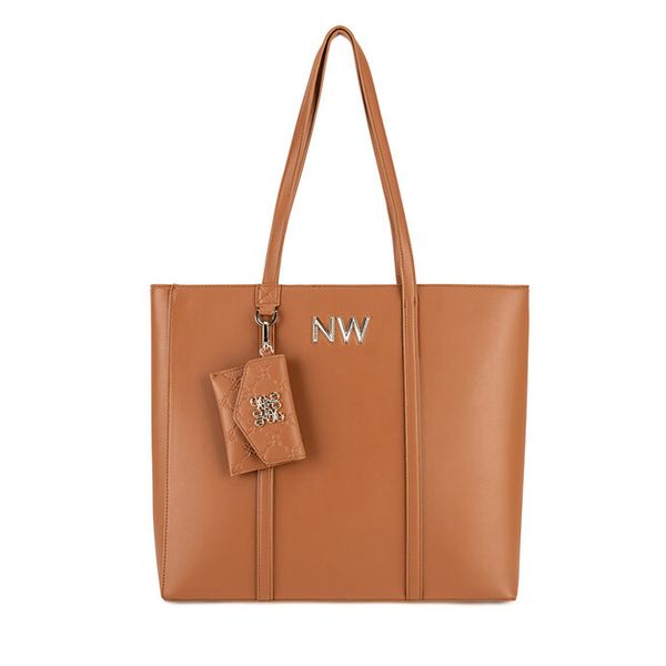 Torebka Nine West. Brązowe shopper bag Nine West, bez wzorów, bez dodatków. Za 299,99 zł.