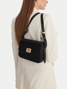 Nine West Torebka CEO-Zuro-LDA8705 Czarny. Czarne listonoszki Nine West, bez wzorów, z materiału, bez dodatków. Za 199,99 zł.