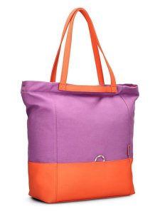Zwei Shopper bag "Fiorella FI200" w kolorze fioletowo-pomarańczowym - 44 x 38 x 19 cm rozmiar: onesize. Pomarańczowe shopper bag Zwei, bez wzorów, z materiału, na ramię, bez dodatków. Za 208,36 zł.