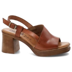 Sandały damskie Hee, cholewka skóra naturalna otwarty przód regulowany pasek zapięcie na sprzączkę odkryta pięta stabilny obcas, brązowe, 26544. Brązowe sandały Hee, bez wzorów, ze skóry, z otwartym noskiem, bez obcasa, na obcasie, bez zapięcia. Za 379,00 zł.