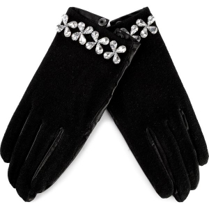 Rękawiczki Damskie GUESS - Not Coordinated Wool AW6814 WOL02 BLA. Czarne rękawiczki marki Guess, z aplikacjami, z materiału. W wyprzedaży za 119,00 zł.