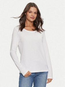 Mustang Bluzka Elly 1013931 Biały Regular Fit. Białe bluzki Mustang, s, bez wzorów, z bawełny, bez kołnierzyka, bez ramiączek. Za 69,99 zł.