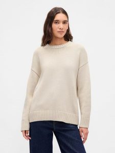 GAP Sweter w kolorze kremowym rozmiar: XXL. Brązowe swetry oversize GAP, xxl, bez wzorów, z bawełny, bez ramiączek. Za 224,95 zł.