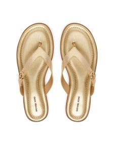 MICHAEL Michael Kors Japonki Ering Thong 40S6ERFS1M Złoty. Żółte klapki MICHAEL Michael Kors, bez wzorów, ze skóry, bez obcasa. Za 479,99 zł.
