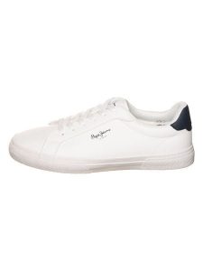 Pepe Jeans FOOTWEAR Sneakersy "Court" w kolorze biało-granatowym rozmiar: 39. Białe trampki Pepe Jeans FOOTWEAR, bez wzorów, z jeansu, bez zapięcia. Za 173,99 zł.