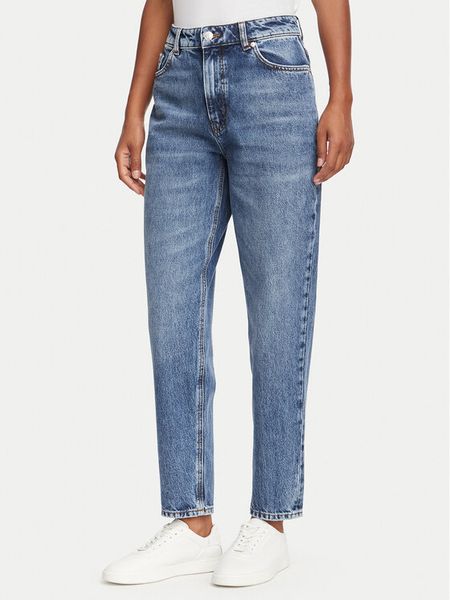 HUGO Jeansy Garlene 50563517 Granatowy Mom Fit. Niebieskie jeansy Hugo, bez wzorów, z bawełny. Za 488,99 zł.