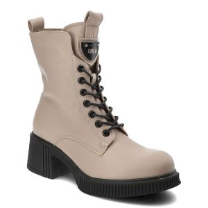 Beżowe Botki Vinceza Stylowe Obuwie Damskie. Brązowe botki VINCEZA, bez wzorów, ze skóry, bez obcasa, na obcasie, bez zapięcia. Za 209,00 zł.