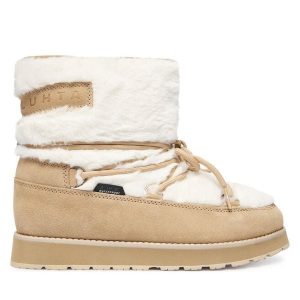 Śniegowce Luhta. Brązowe buty zimowe Luhta, bez obcasa, bez zapięcia. Za 429,99 zł.