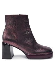 Hispanitas Botki Bolmet-I24 HI243674 Bordowy. Czerwone botki Hispanitas, bez wzorów, ze skóry, bez obcasa, na słupku, bez zapięcia. Za 539,99 zł.