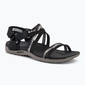 Sandały Turystyczne Lifestyle Damskie Merrell Terran 3 Cush Lattice. Czarne buty trekkingowe Merrell, bez zapięcia. Za 289,99 zł.