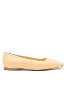 Simple Baleriny SARAGOSSA1-23SSB40 Żółty. Żółte balerinki Simple, bez wzorów, ze skóry, bez obcasa, bez zapięcia. Za 399,99 zł.