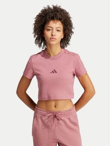 Adidas T-Shirt ALL SZN 3-Stripes IY6849 Różowy Slim Fit. Czerwone t-shirty ADIDAS, l, bez wzorów, z bawełny, bez kołnierzyka, bez ramiączek. Za 89,99 zł.
