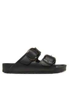 Birkenstock Klapki Arizona Big Buckle Eva 1029641 Czarny. Czarne klapki Birkenstock, bez wzorów, z syntetyku, bez obcasa. Za 299,99 zł.