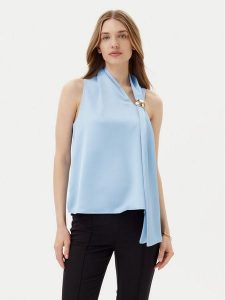 Imperial Bluzka RIC1JBA Niebieski Regular Fit. Niebieskie bluzki Imperial, l, bez wzorów, z syntetyku, bez kołnierzyka, bez ramiączek. Za 189,99 zł.